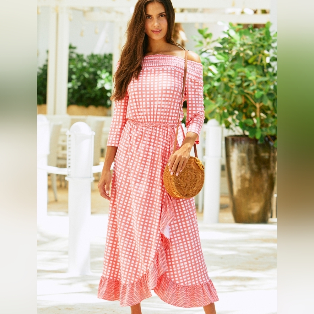 Cabana Life Nantucket-Ruffle Off The Shoulder Maxi Dress